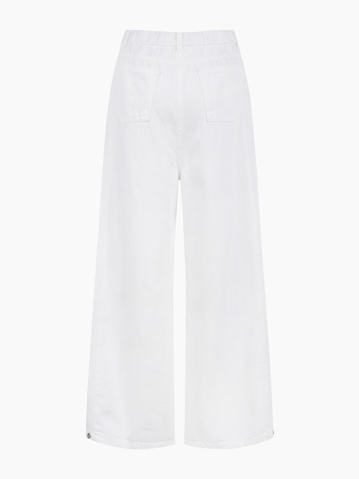 Pantaloni palazzo in denim color bianco - Palazzo - Bianco | Sisley K image number 2